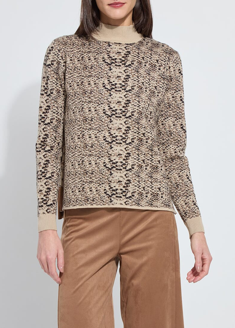 Lysse Decklan Mock Neck Jacquard Sweater