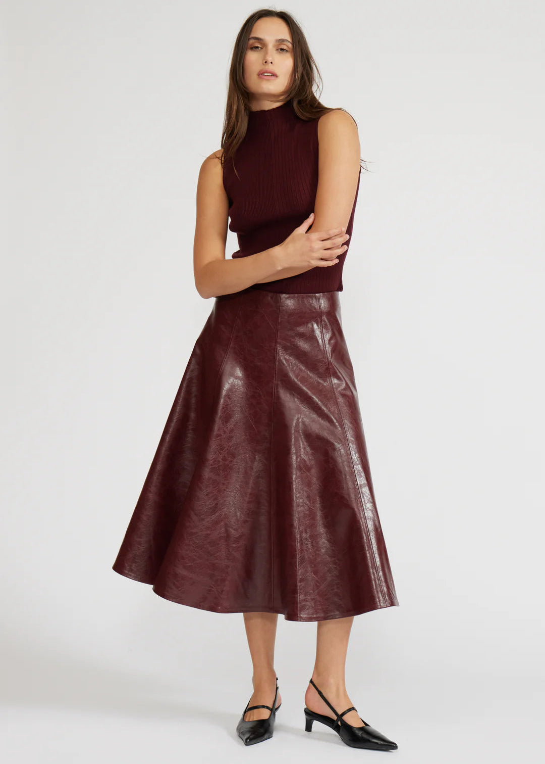 Lucy Paris Oleksa Pleated Burg Skirt