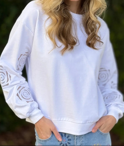 Long Sleeve French T Blanc