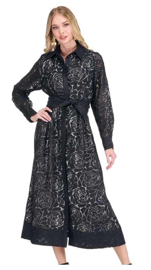 Jade Pleated Waist 50" Shirtdress