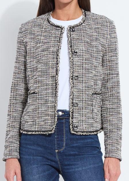 Charlotte Collarless St Tweed Jacket/ Multicolor