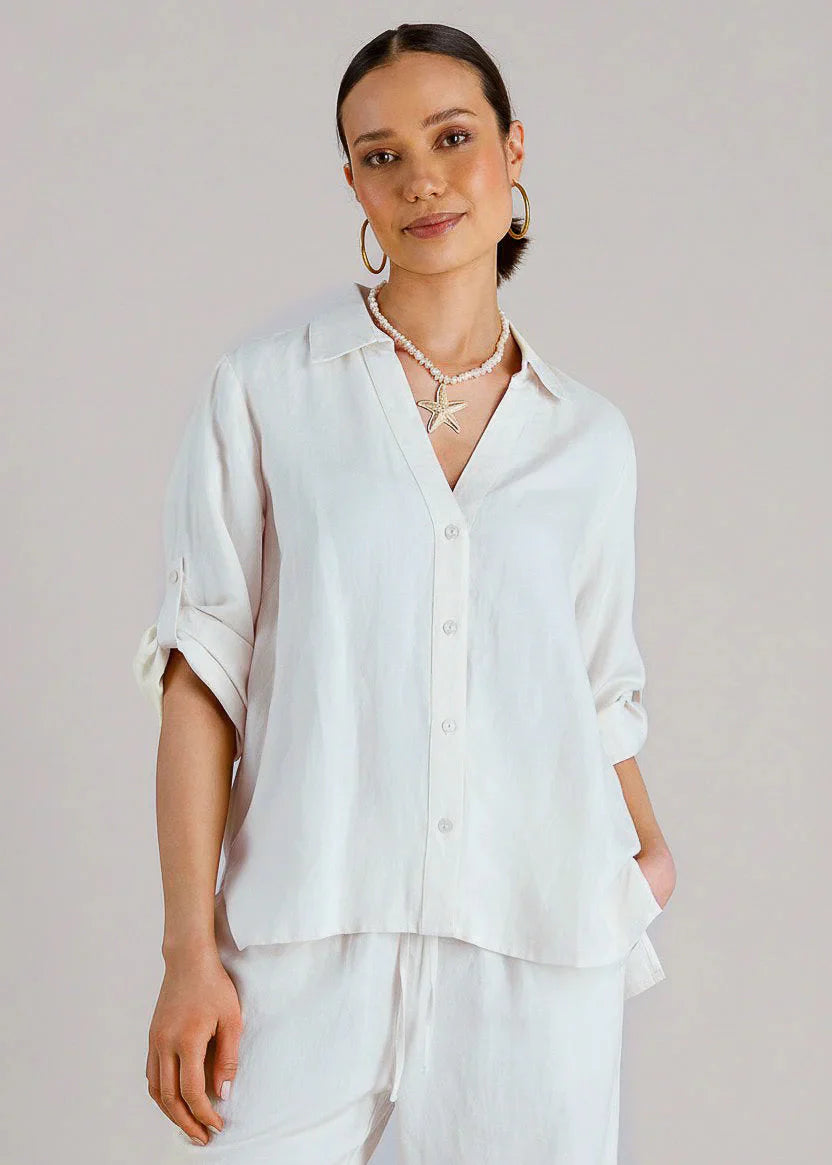 Yest Mietta Button Up Blouse - Off White