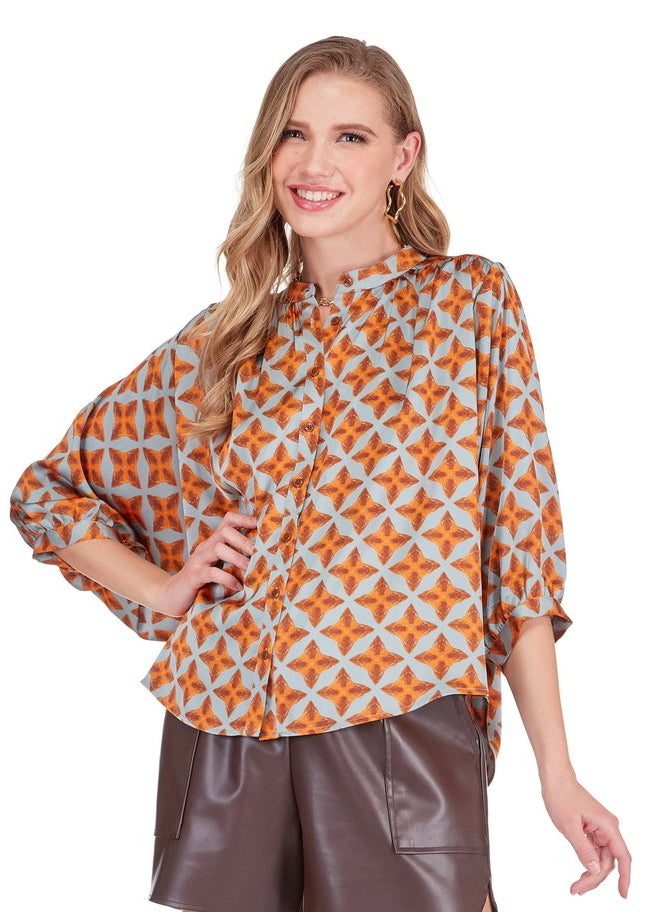 Joy Joy Batwing Blouse, Copper Tile