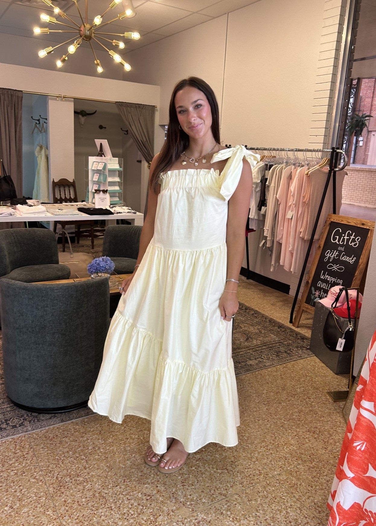maxi dress ruffle bottom Chateau Cutout White Ruffle Maxi Dress L
