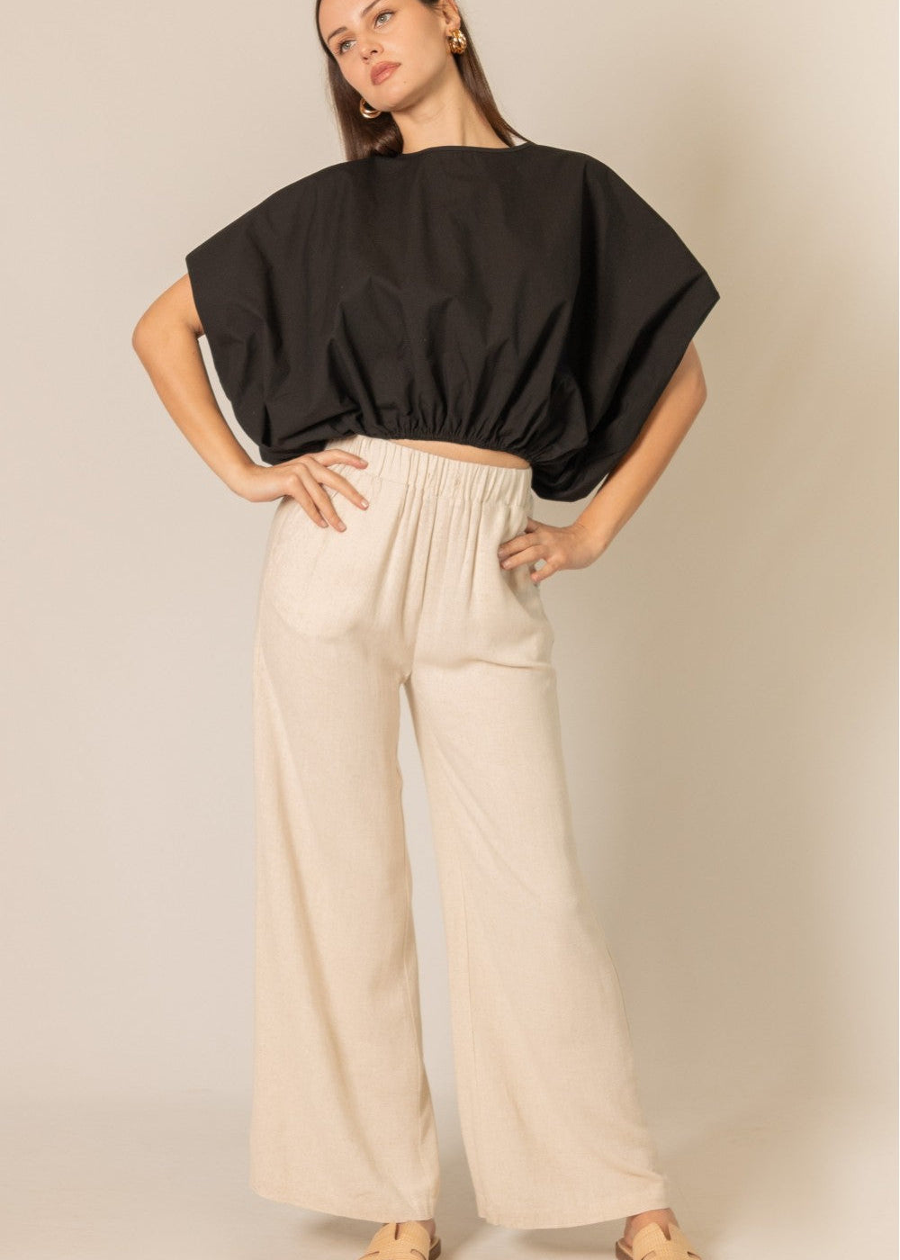 Before You Billowy Poplin Top