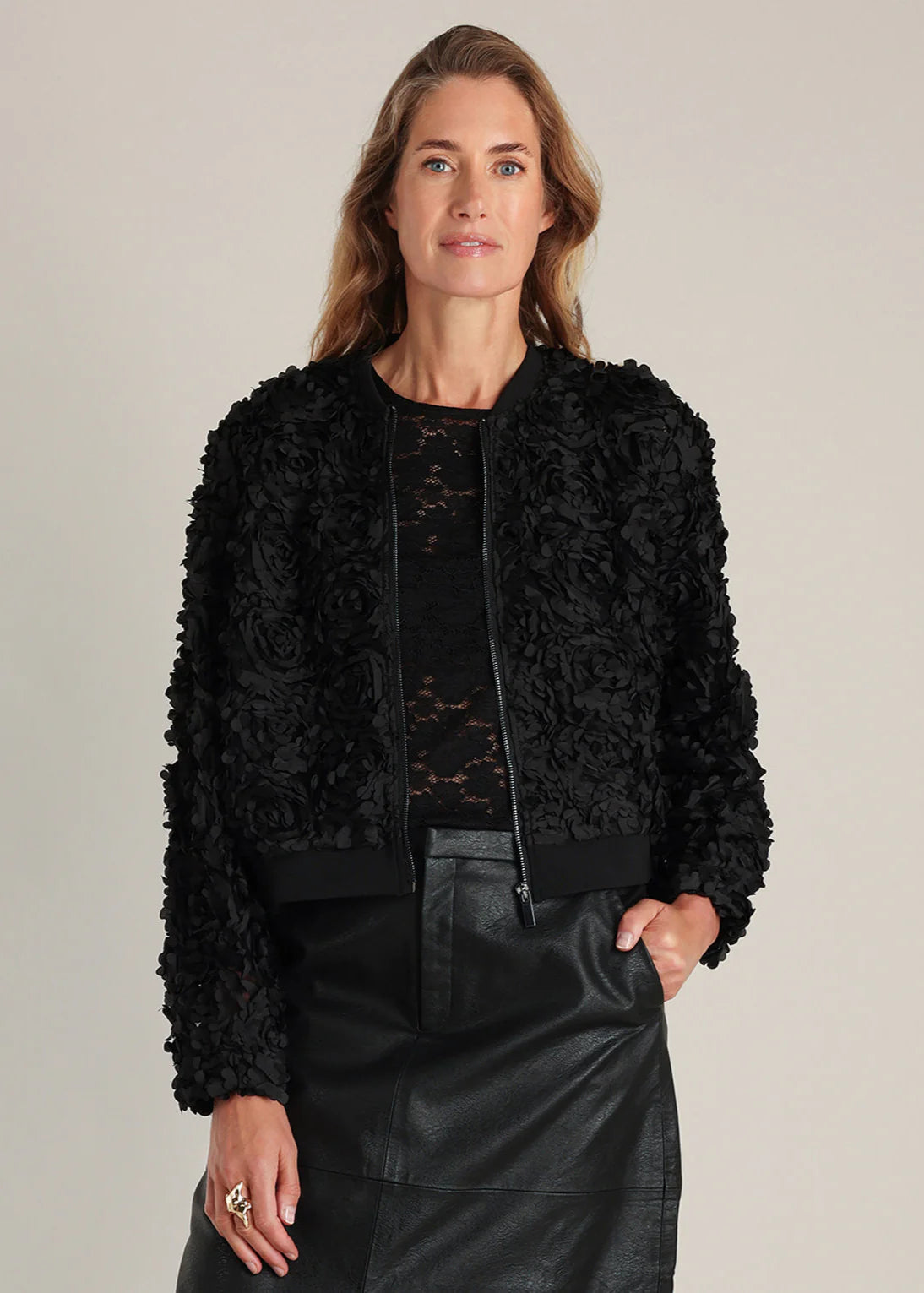 Yest Dora Black Floral Jacket