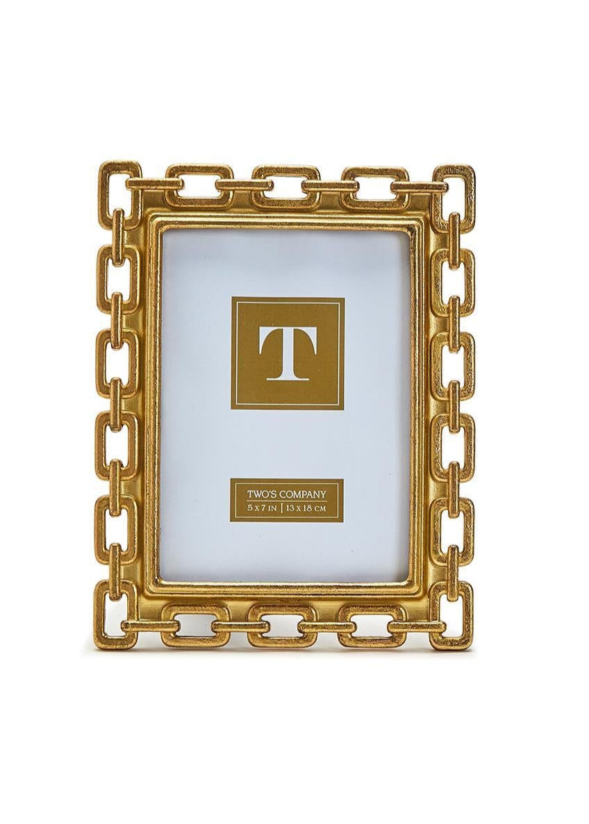 Two's Company Gold Chain Photo Frame Large