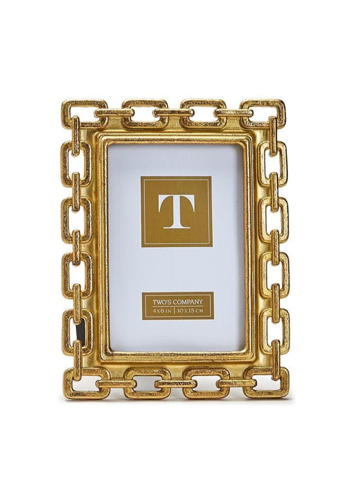 Two's Company Gold Chain Photo Frame Small