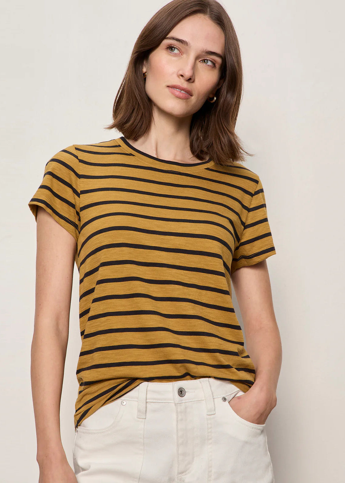 Sanctuary Perfect Tee-Cumin/Black Stripe