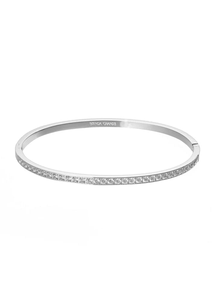 Brenda Grands Waterproof Silver Lined Diamond Bangle