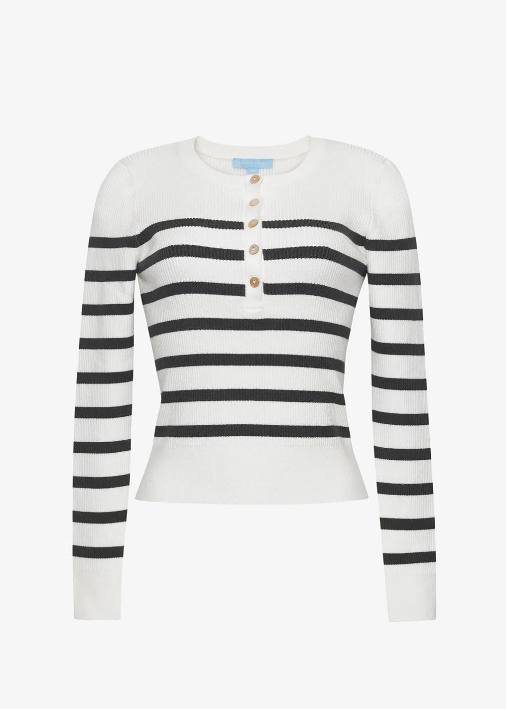 Draper James Green Stripe Rib Sweater