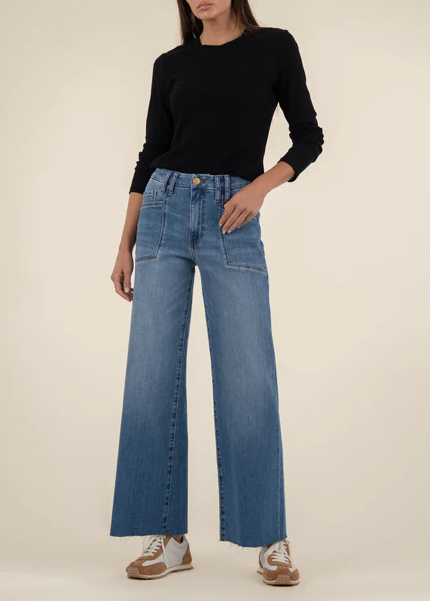 Kut Earn W/ Medium Base High Rise Wide Leg