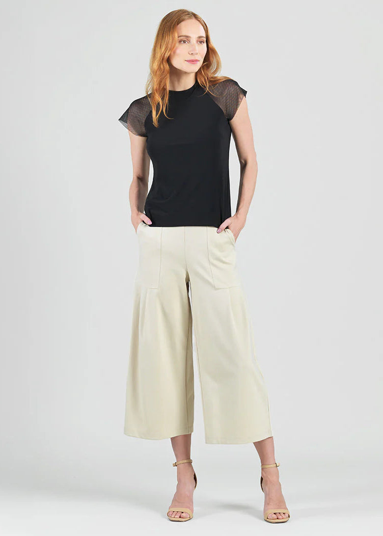 Clara Sun Woo Mesh Cap Sleeve Top