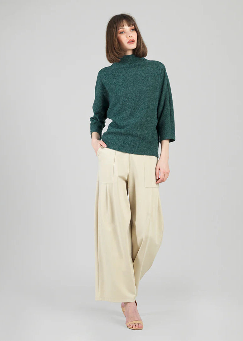 Clara Sun Woo Soft Ribbed Cashmere Funnel Neck Sweater