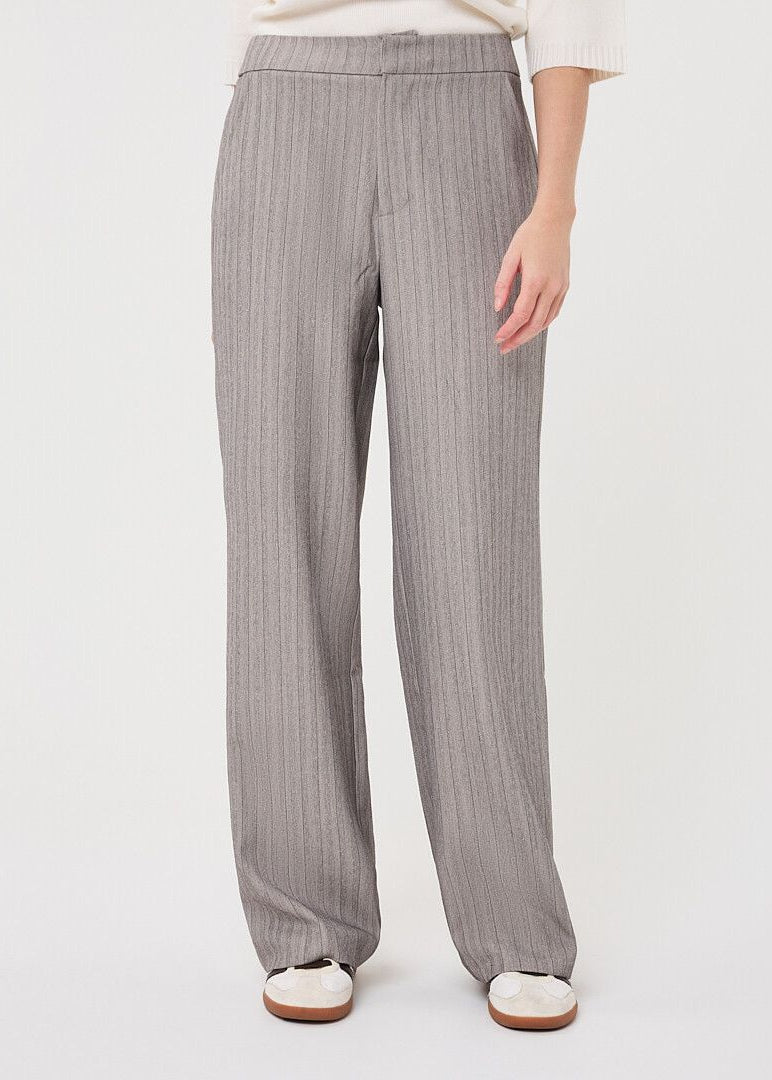 Esqualo Trousers Wide Elastic Herringbone - Light Grey