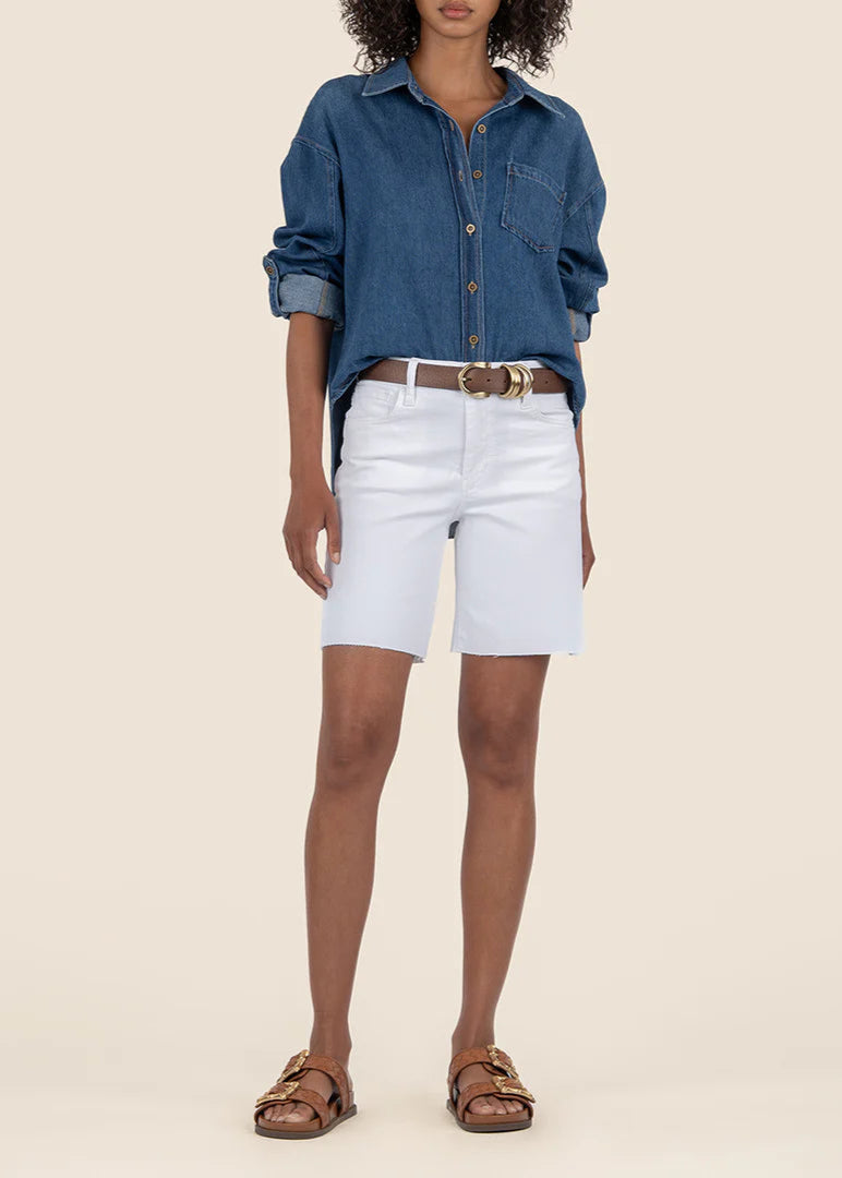 KUT Hailey High Rise Bermuda Shorts Optic White