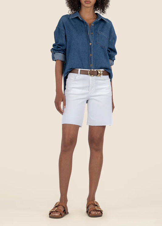 KUT Hailey High Rise Bermuda Shorts Optic White