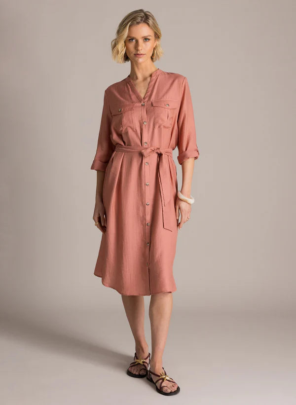 Yest Kristel Dark Terra Button Dress