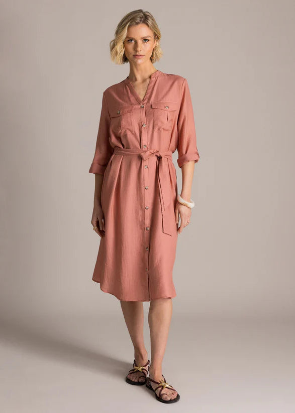 Yest Kristel Dark Terra Button Dress
