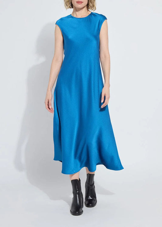 Lysse Silvana Bias Cut Midi Dress Deep Sapphire