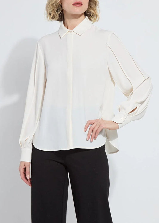 Lysse Ivette Pleated Balloon Sleeve Blouse Natural