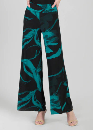 Clara Sun Woo Floral Print Soft Knit Palazzo Pant