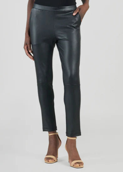 Clara Sun Woo Liquid Leather Knit Pull-On Pants W/ Pockets