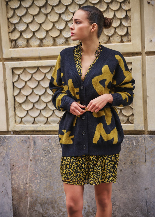 Esqualo Olive/Black Cardigan