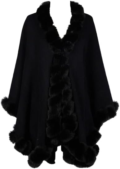 Two's Co Faux Fur Trimmed Wrap