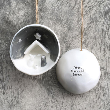 Two's Co Nativity Half Circle Ornament