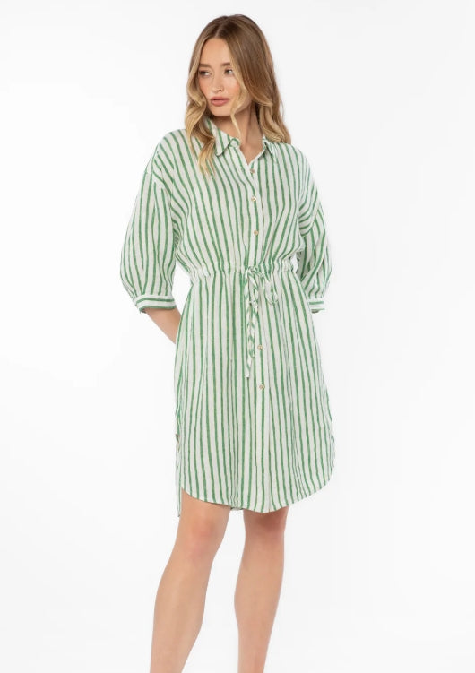 Velvet Heart Ashanti Dress - Green Stripes