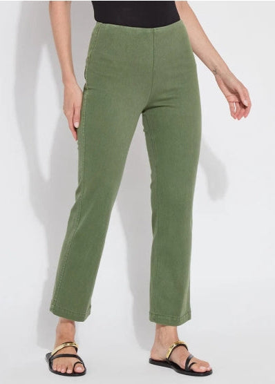 Lysse Ankle Denim Baby Bootcut Jean Antique Wash Stone Green