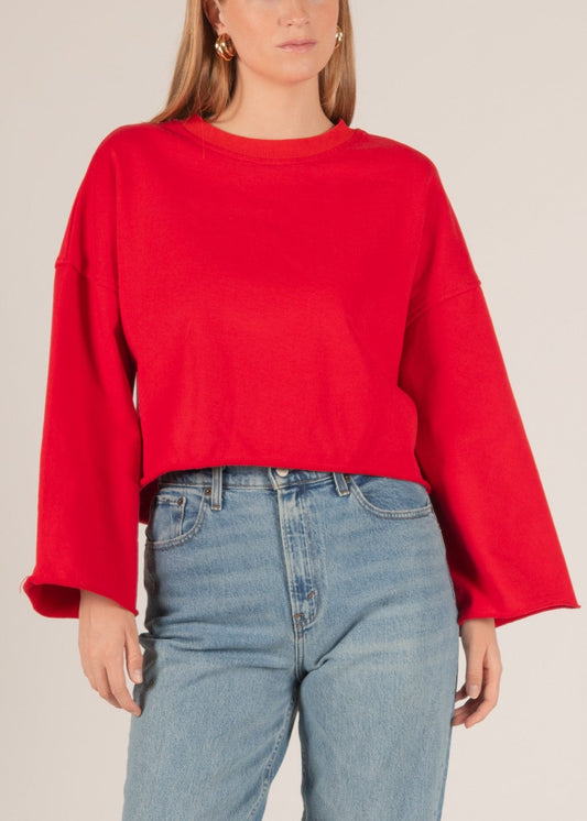Before You French Terry Cropped Sweatshirt Red