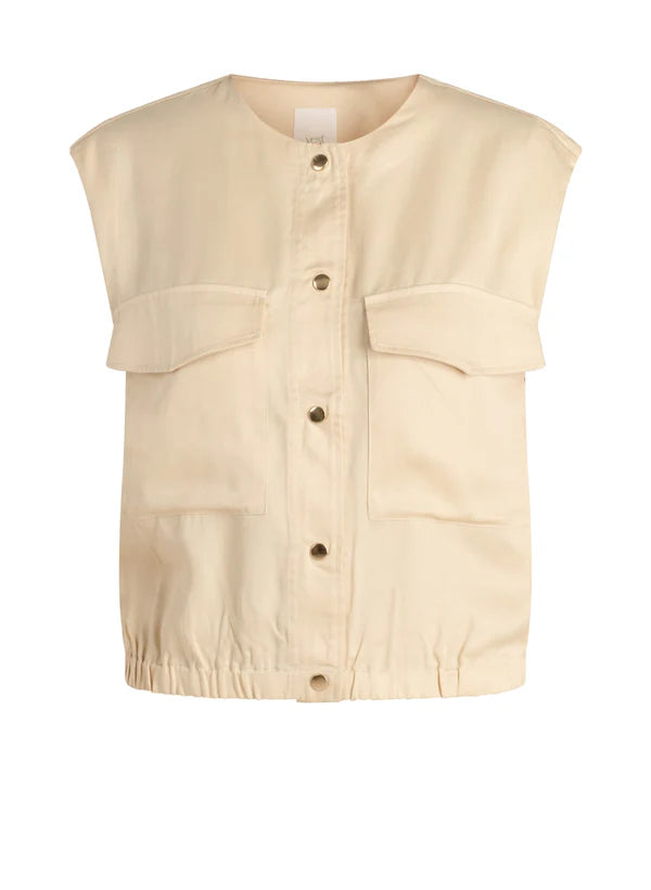Yest Monika Short Sleeved Button Up - Cream