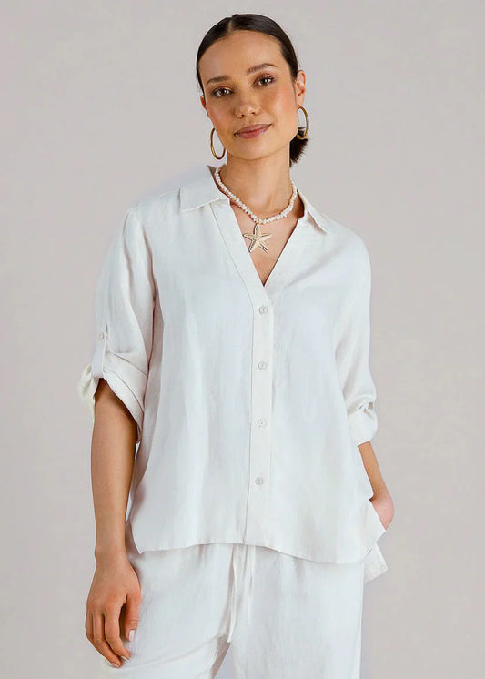 Yest Mietta Button Up Blouse - Off White