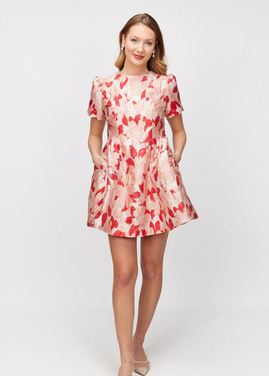 Before You Floral Jacquard Dress