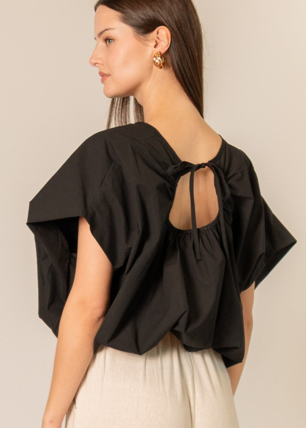 Before You Billowy Poplin Top