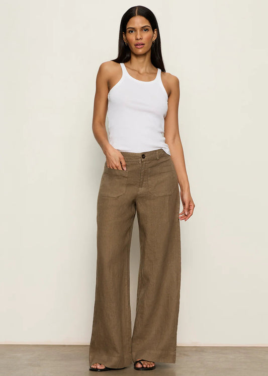 Sanctuary The Linen Marine Wide Leg - Timber