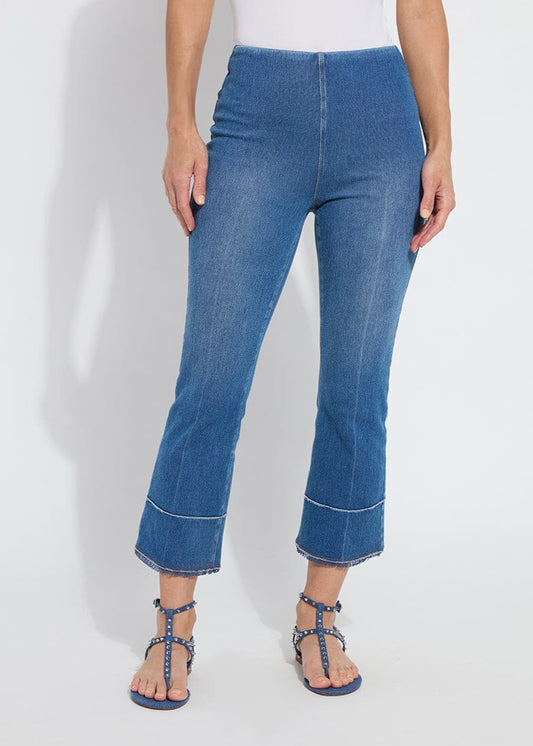Lysse Dara Seemed Hem Crop Jean Mid Wash