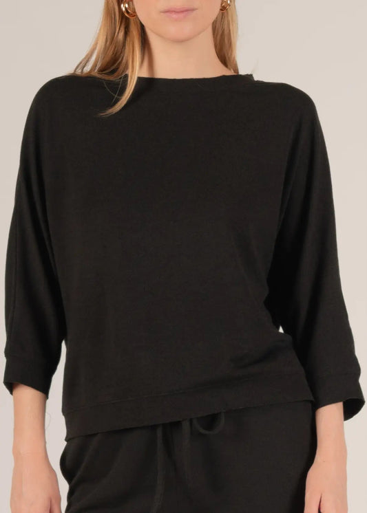 Before You Knit Dolman Sleeve Top Black