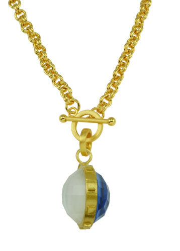Betty Carre Toggle Chain Double Side Stone Necklace