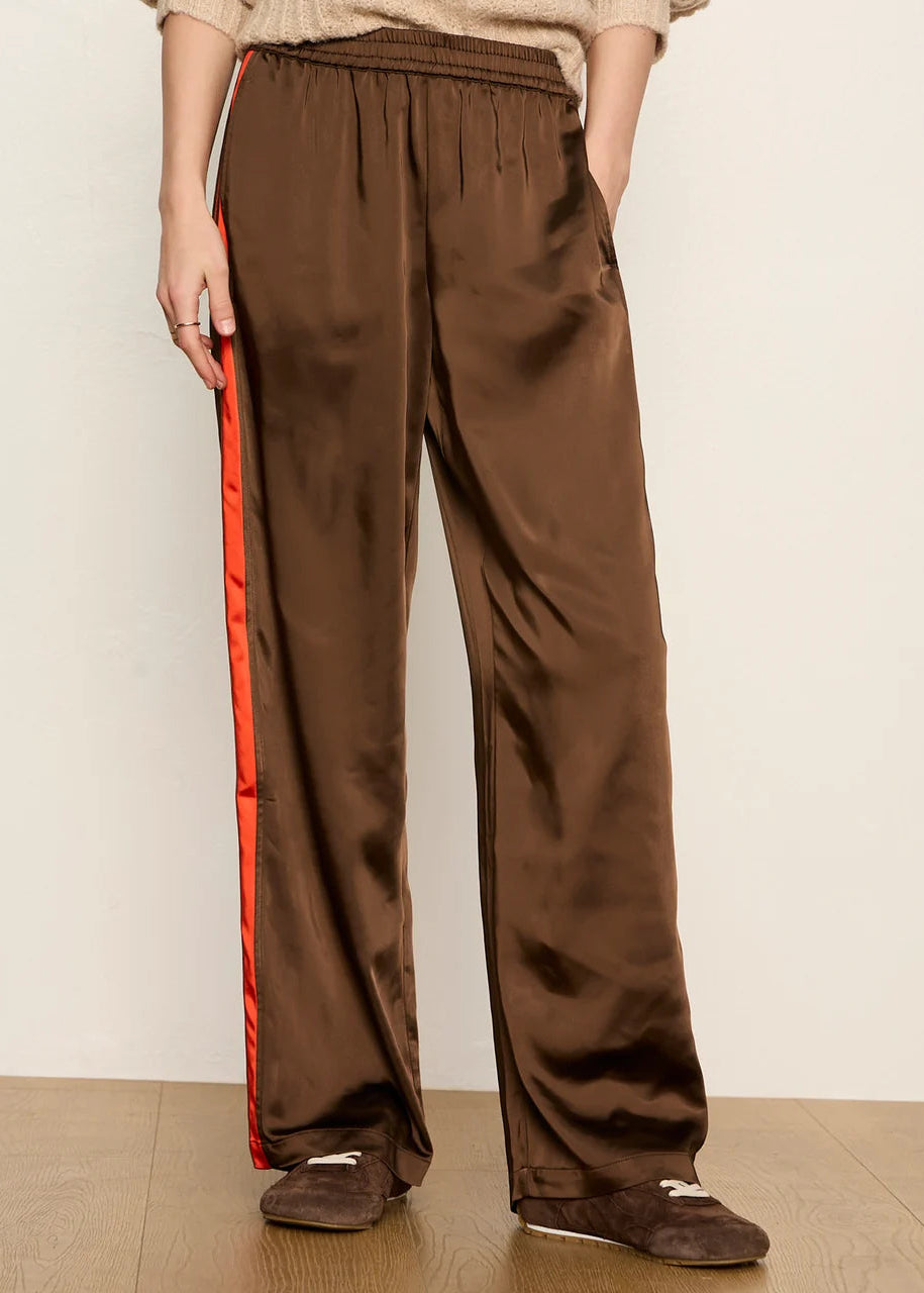 Sanctuary On Track Satin Pant - Espresso Martini