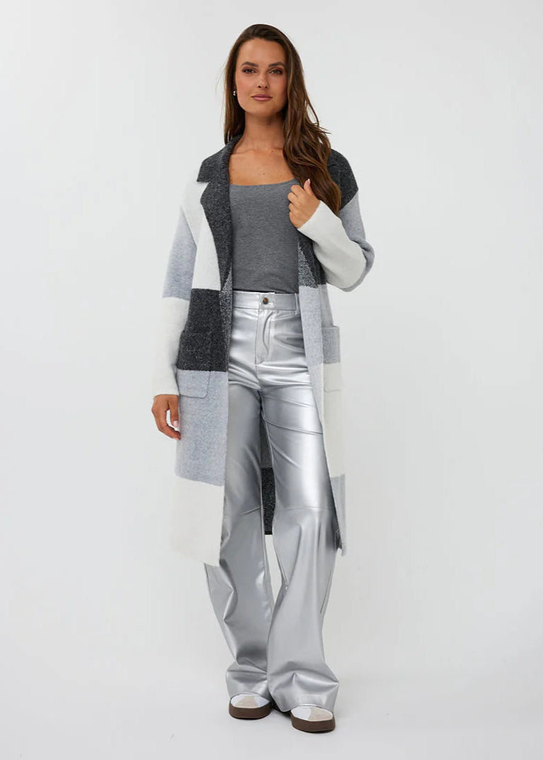 Esqualo Gray/White Cardigan