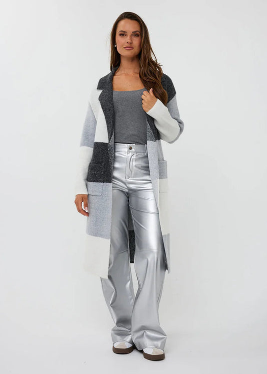 Esqualo Gray/White Cardigan