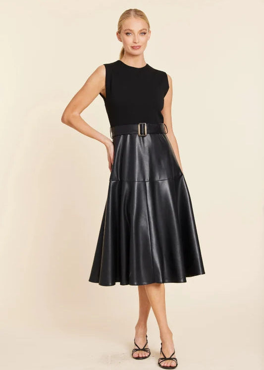 Dolce Cabo Full Circle Skirt Midi Dress - Black