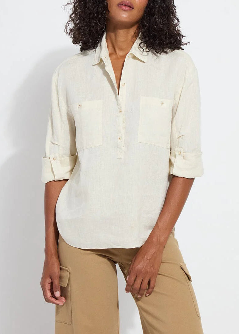 Lysse Rose Roll Tpb Utility Shirt Ecru