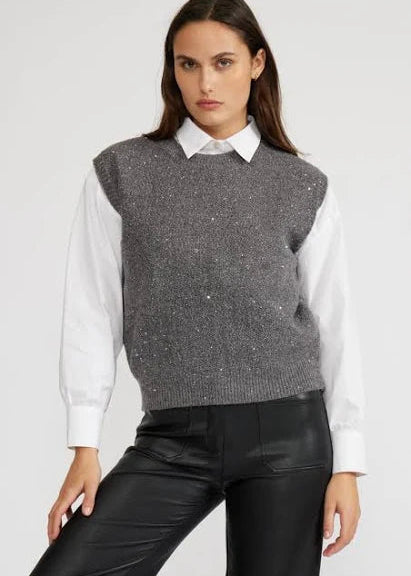 Lucy Paris Mikey Knit Sequin Knit Top