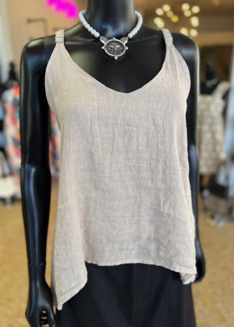 Milio Milano Adjustable Strap Linen Tank
