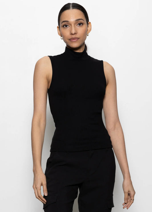 Sanctuary Essential Sleeveless Mock Neck Black