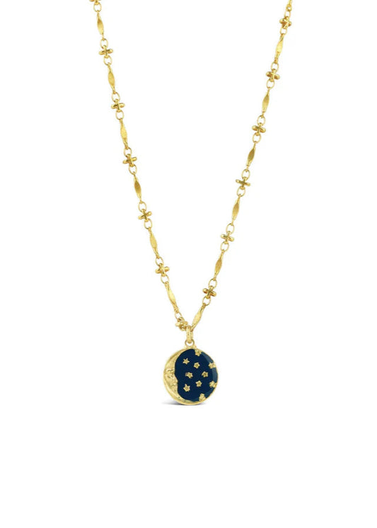 LVP Enamel Moon Necklace